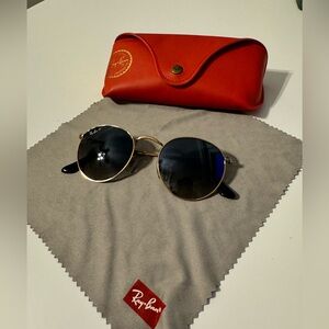 Ray Ban Round custom gold frame metal